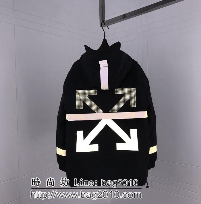 Moncler X OFF 18秋冬新款羽絨服 定制3M反光剪頭 雙層覆蓋設計 高版本情侶款 ydi2557